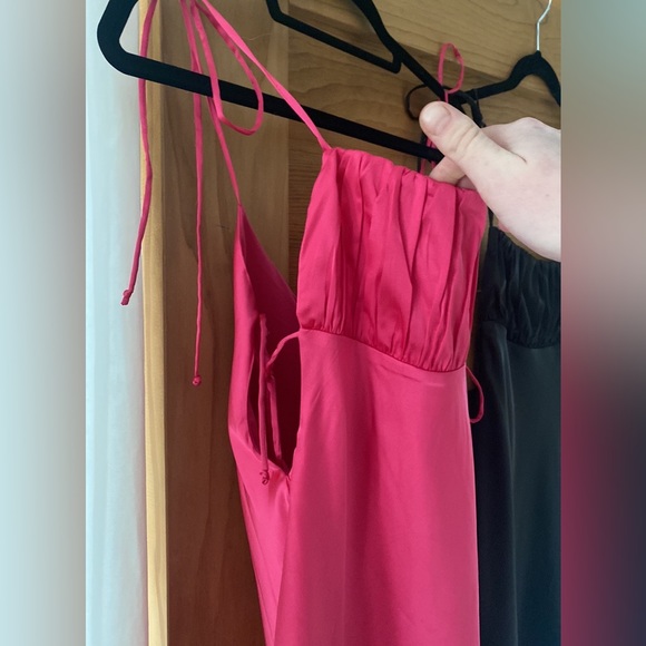 2/$50 one pink & one black satin dress size Medium - Picture 9 of 10